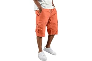 Mens Cargo Shorts Casual Loose Fit Work Shorts with Multi Pockets Lightweight Summer Short for Hiking Walking Fishing
