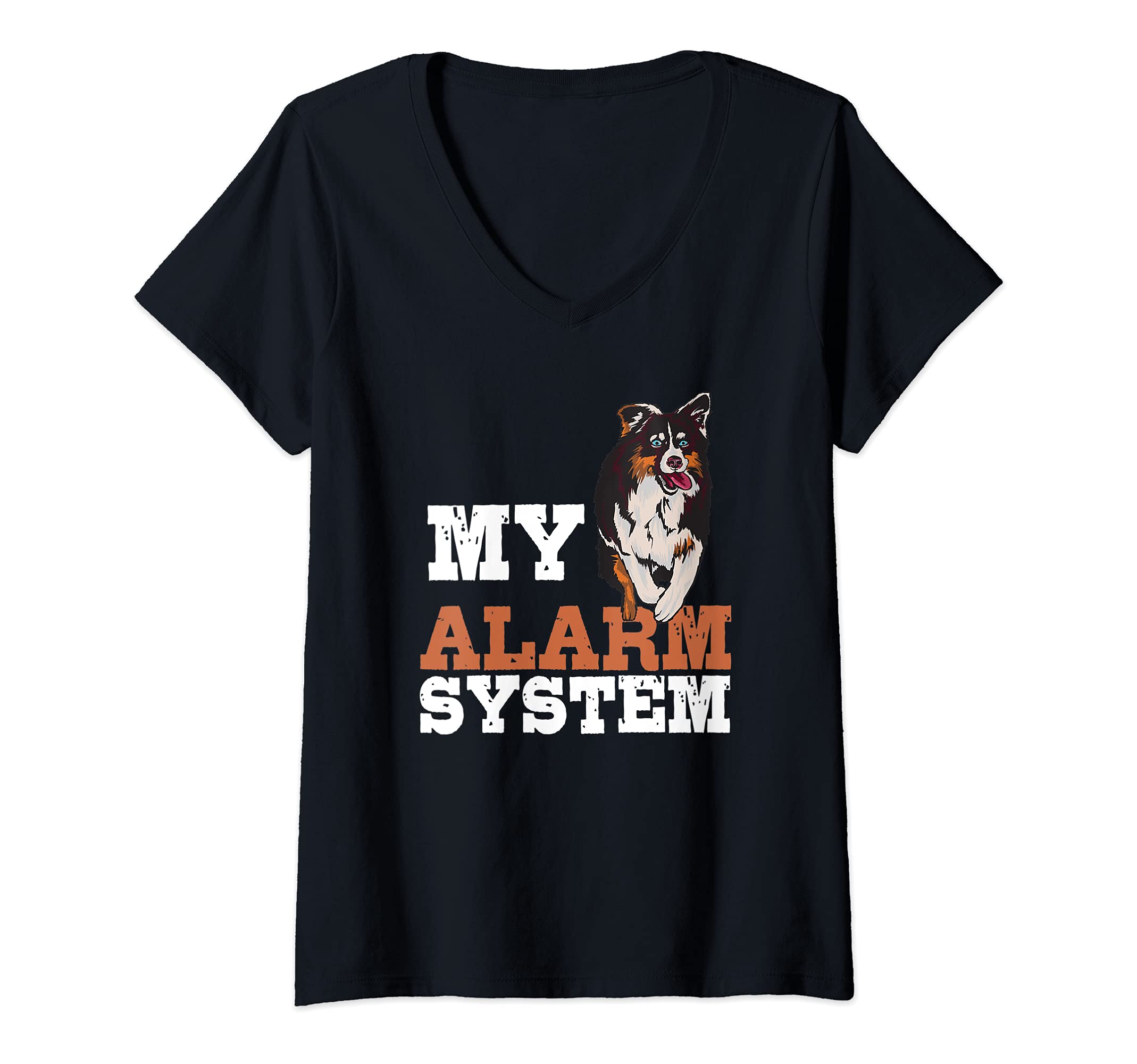 Womens Funny Australian Shepherd Guard Dog Design Aussie V-Neck T-Shirt