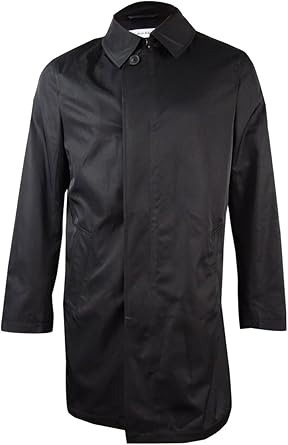Calvin klein men's slim fit black solid raincoat Clearance