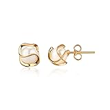 Barzel 18K Gold Plated Caged Pearl Stud