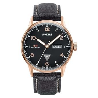 Junkers Herren Analog Automatik Uhr mit Leder Armband 69685