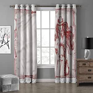 Western Blackout Window Curtains with Grommets Sexy Young Cowgirl Lasso