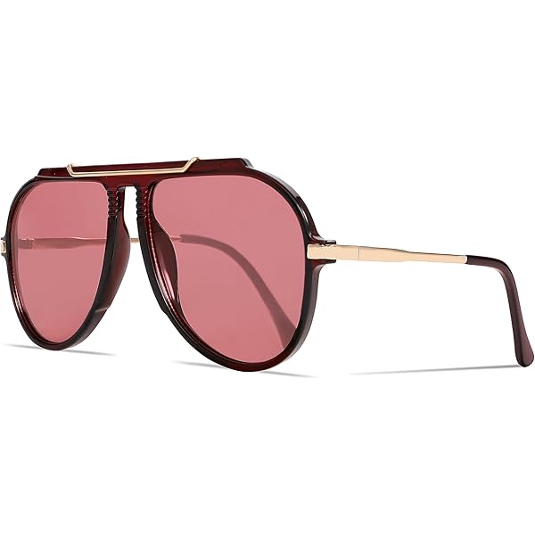 Amazon.com: AENMTU Trendy Retro Aviator Sunglasses with Side  display picture 2