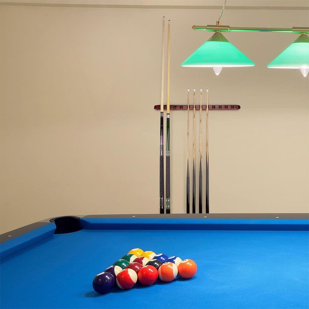 Leisure Sports Game Room Includes Bonus Rubber Chalk Holder Tmg Deluxe Billiards Wood 12 Cue Wall Mount Rack Billiards Pool