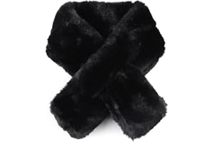 Yvnehcn Women Fur Collar Scarf Winter Faux Fur Scarves for Women Cold Weather Lady Neck Warmer