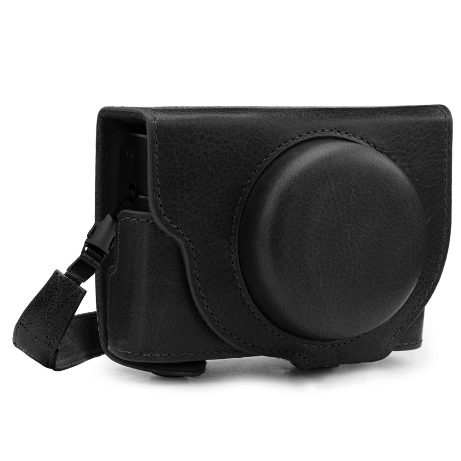 MegaGear MG1729 Ever Ready Genuine Leather Camera Case Compatible with Sony Cyber-Shot DSC-RX100 VII - Black