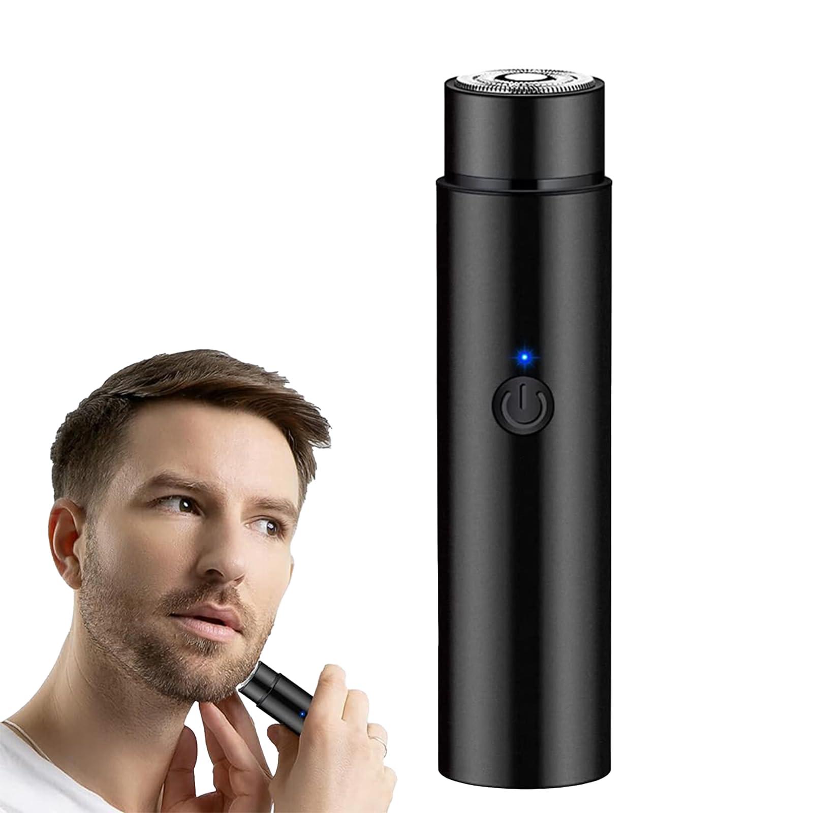 Mini Electric Shaver, Cordless USB Rechargeable Electric Men's Razor, Wet and Dry Portable Electric Rotary Men's Razor, Waterproof Electric Pocket Razor for Travel or Home Use, Mini Razor for Men