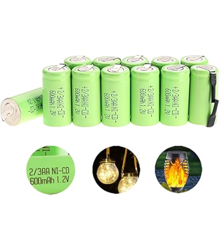 Amazon.com: Odstore AA Ni-Cd 1.2V 2/3AA 600mAh Rechargeable