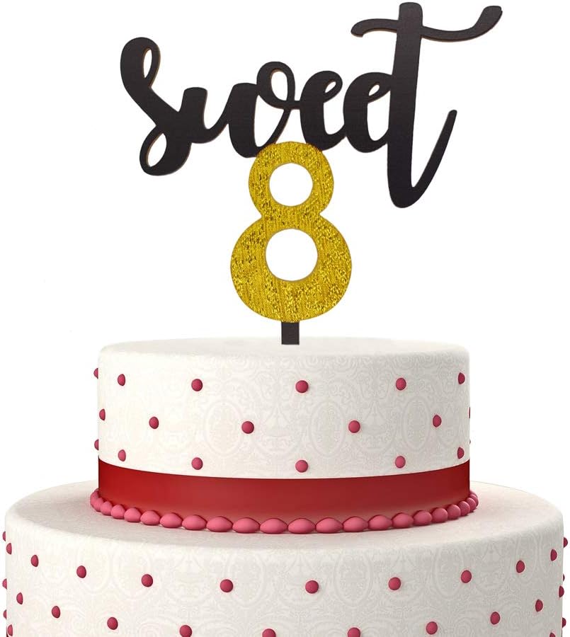 Amacoam Cake Topper Happy Birthday Decoration Gateau Anniversaire 8 Pieces Or Topper De Gateau Acrylique Cupcake Toppers Pour Decorer Le Gateau Danniversaire Fete Decorations De Gateau Decorations Et Accessoires De Fete Pour