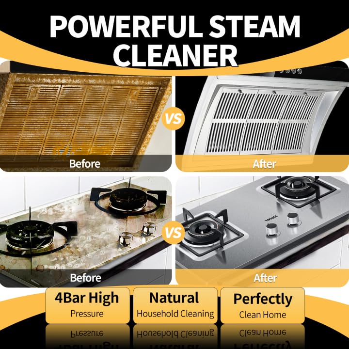 Steam Cleaner, 6 Steam Levels, 42oz Tank & 11 Pieces Accessories, 1500W High-Temperature Steam Cleaner for Home, Handheld Steamer for cleaning Grout,Tile,Kitchen,Bathroom,Car
