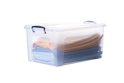 Superio Storage Bins with Lids- Clear Boxes for