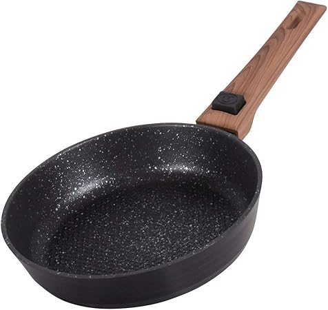 Poele Legende Par Durandal Avec Manche Amovible Effet Bois Rebord Rehausses Pour Tous Feux Diametre 20 24 28 Et 32 Cm 20 Cm Noir Amazon Fr Cuisine Maison