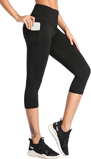 Self Pro Yoga Pants Women High Waist Full Length Leggings w/ 2 Pockets for Phone and Keys