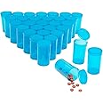 Juvale 30 Pack Empty Pill Bottles with Pop Top Caps, 19 Dram Prescription Medicine Containers (Blue)
