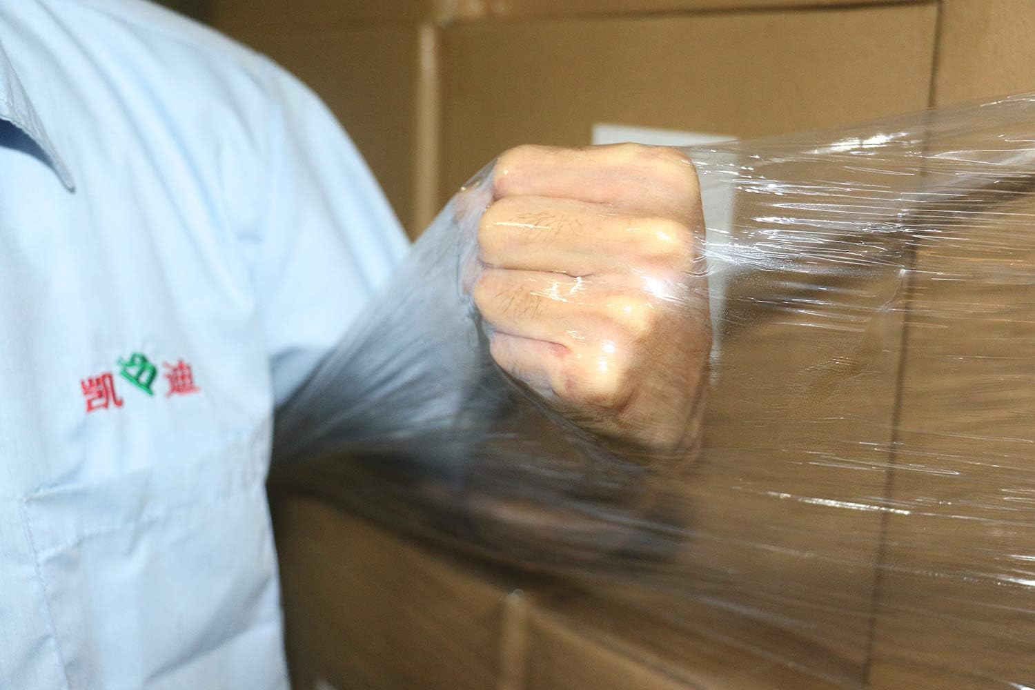 4 Pack Industrial Clear Stretch Wrap Film with Plastic Handle 18" 1200ft 72Gauge for Pallet Wrap.Durable Self-Adhering Packing, Moving, Packaging, Heavy Duty Shrink Film -BOMEI PACK : Office Products