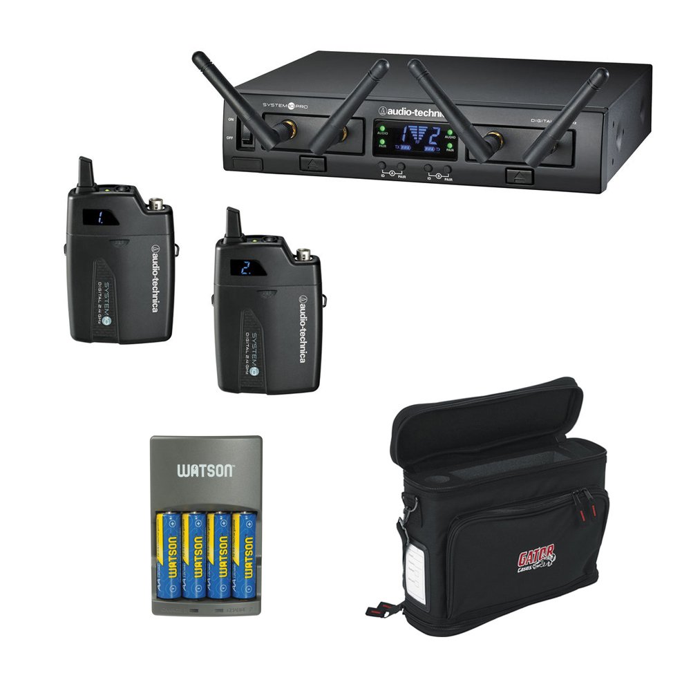 Audio-Technica ATW-1311 System 10 PRO Rack-Mount Digital Dual UniPak Transmitter System (2.4 GHz) wi