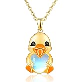 Dreamboat Moonstone Animal Pendant Necklace for Women 925 Sterling Silver Cute Animals Jewelry Gifts for Her