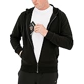 Clever Travel Anti-Pickpocket Zip Up Travel Hoodie Sweatshirt with Hidden Pockets for Men