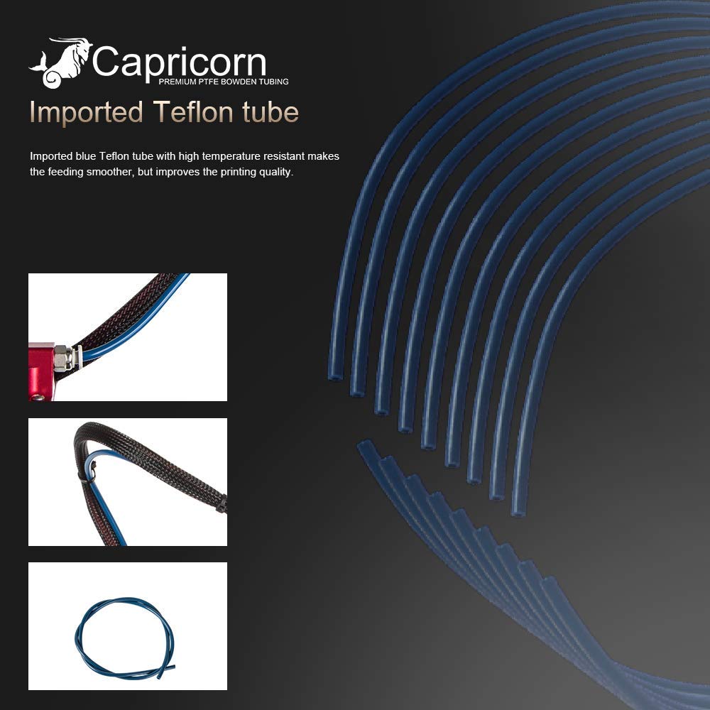 Creality Upgrade 3D Printer Kit with Capricorn Premium XS Bowden Tubing 1M， PTFE Teflon Tube Cutter, Pneumatic Fittings and MK8 Socks and Extra Nozzles for Ender 3/3 Pro/5 CR-10 Series/10S/20/20 Pro: Industrial & Scientific