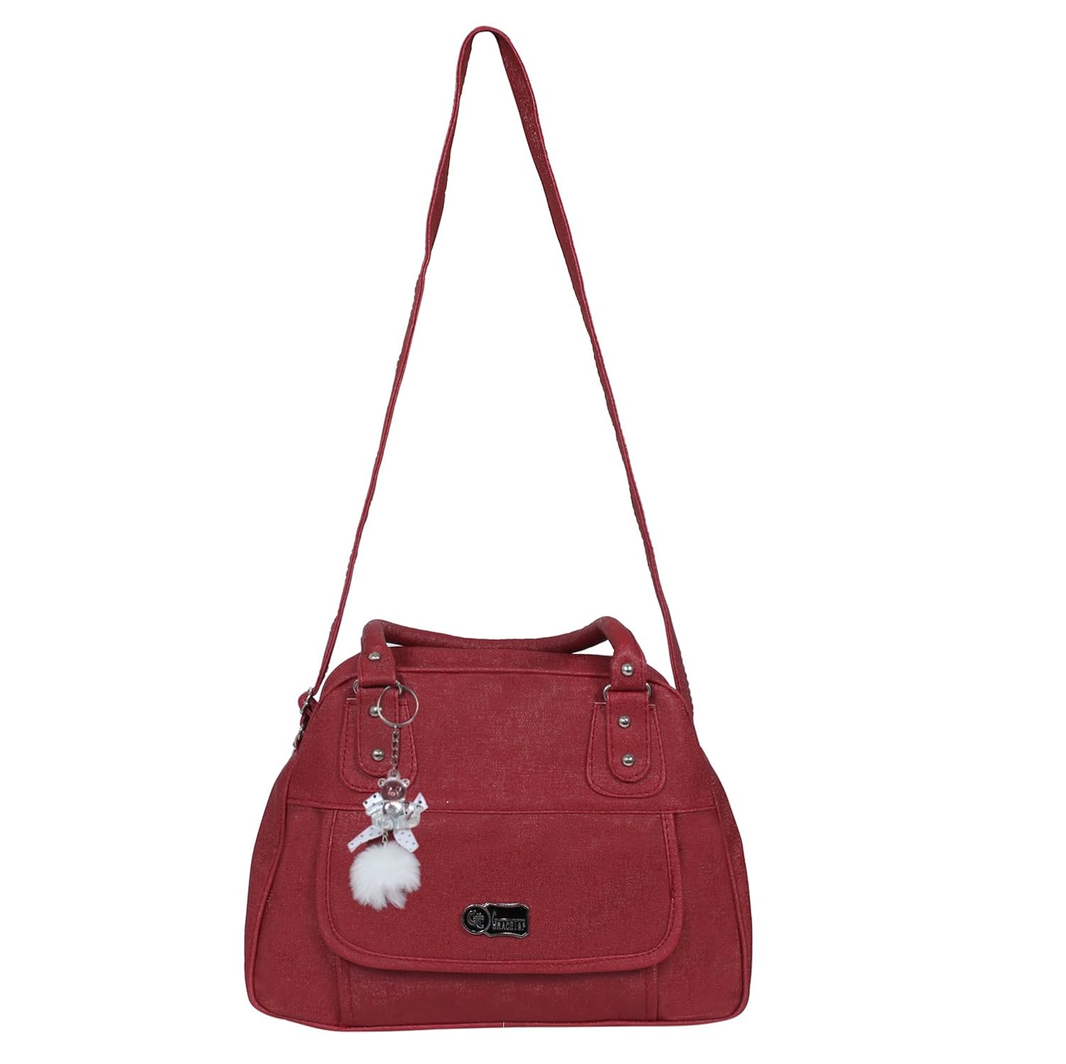 gracetop women's pu leather handbag - maroon (flp-lh-meh)