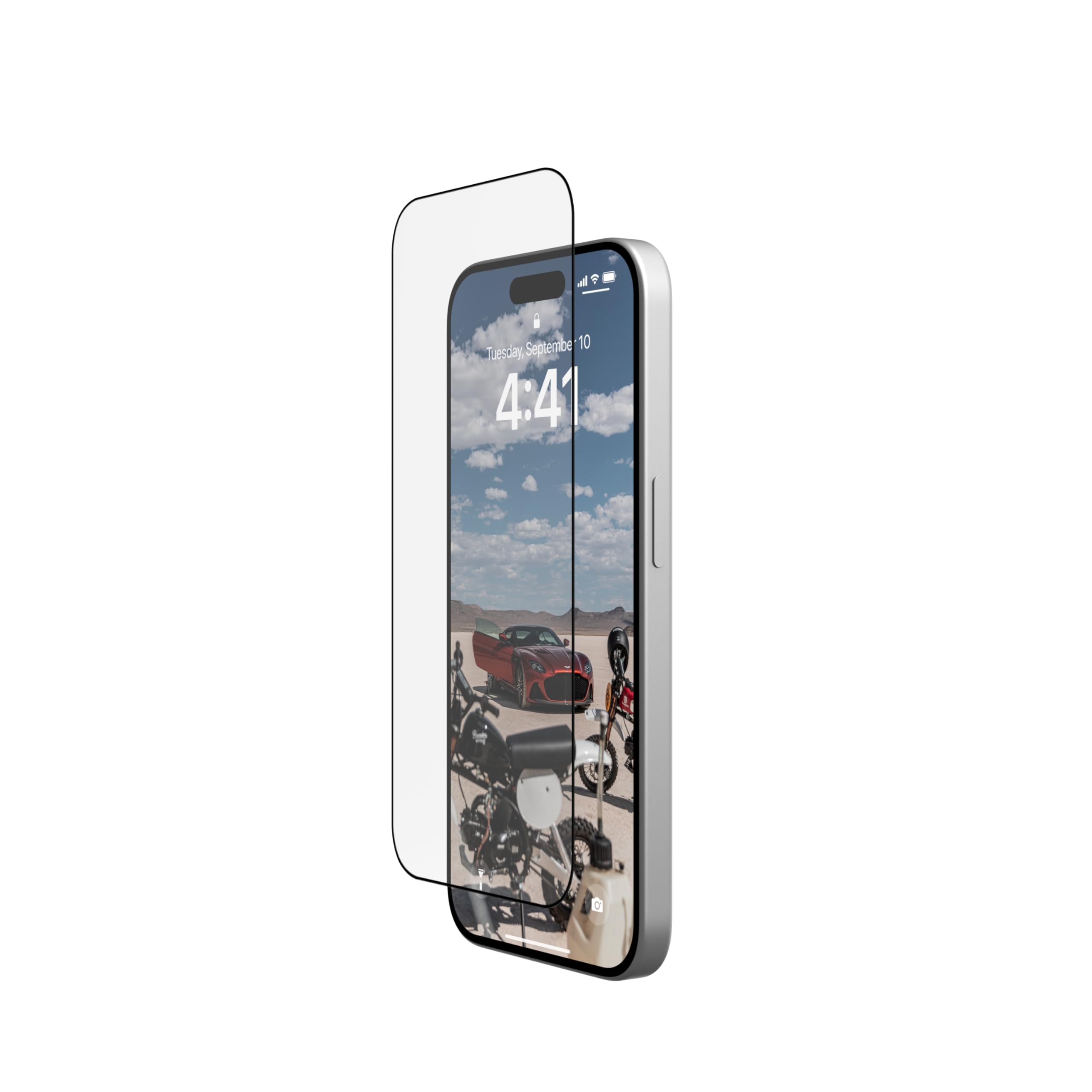 URBAN ARMOR GEAR UAG Glass Compatible with iPhone 15 Pro Glass Screen Protector Shield Plus 6.1" Premium Double 9H Tempered Glass Ultra-Clear HD Anti-Fingerprint Anti-Glare Clear/Black