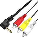 VMC-20FR AV Cable Compatible with Sony Cameras &amp; Camcorders 3.5mm to RCA Audio Video Cord for DSC-T500, TX9, WX5, W55, N1, R1, CCD-TRV138, DCR-TRV280, HDR-FX1, VX2100 &amp; More &ndash; 4ft