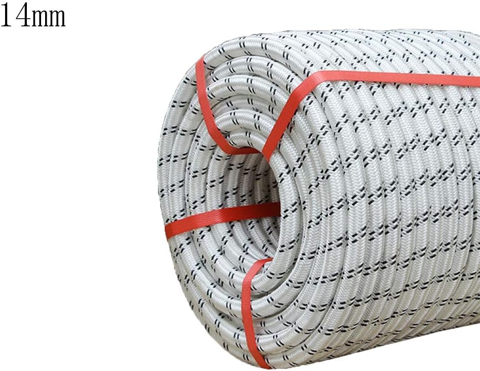 ZHWNGXO Outdoor Climbing Rope, 14mm Utility Rope, Nylon Double Layer