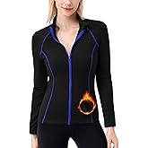 Witkey Women's Lightweight Fleece Lined Athletic Jacket, Soft Thermal Running Workout Zip Up Tops for Cold Weather