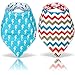 Bandana Baby Drool Bibs for Boys & Girls - Ultra Absorbent Reversible Bib Set with Adjustable Snaps - 100% Cotton - Fits Any Child, Newborn or Infant - Unisex Colors & Patterns - Great Shower Gift
