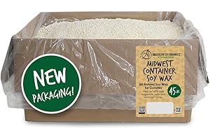 American Soy Organics 100% Midwest Soy Wax Beads for Candle Making - Natural Candle Making Supplies - Paraffin-Free, Beeswax-Free Candle Wax for Container Candles, Tealights and Wax Melts, 45 lbs