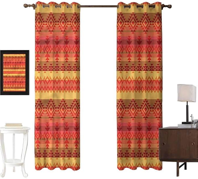 Amazon.com: Sanring Aztec Blackout Curtains Authentic Rhombus Motifs