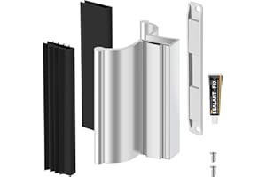 dakewang 3" Frameless Shower Door Handle with Metal Strike and Shower Door Magnetic Strip fits 1/8", 5/32", 3/16" and 1/4" Thick Swing Glass Shower Doors, Shower Door Handles Replacement.