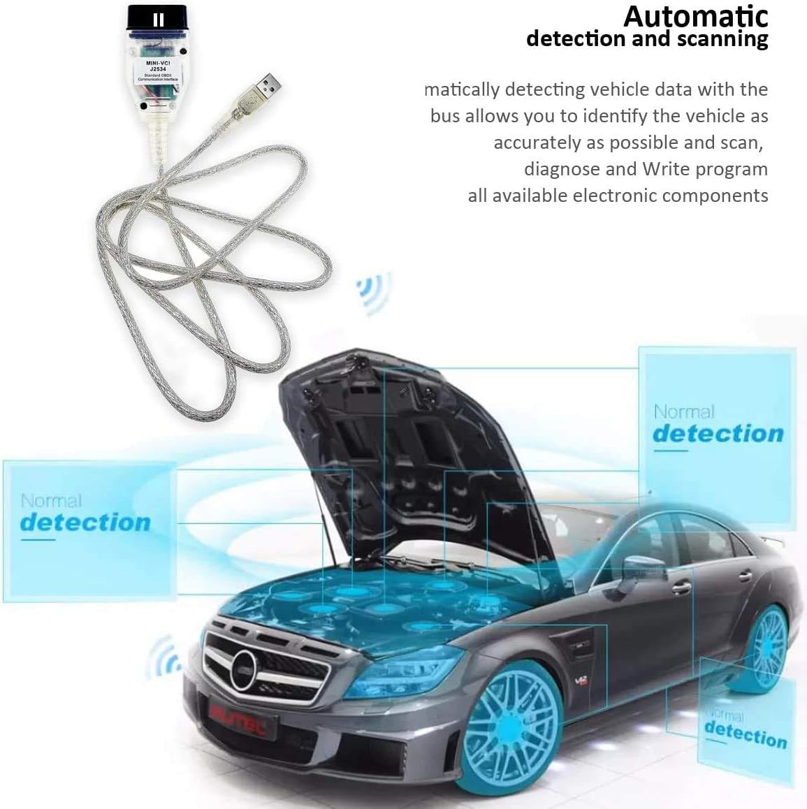 ULTRAOBD2 Compatible with Mini VCI j2534 PASSTHRU Car OBD Diagnostic Scanner OBD2 USB Interface Scan Tool for TOYOTA TIS Techstream Diagnostic Cable & Software compatible PASSTHRU mode - Image 3