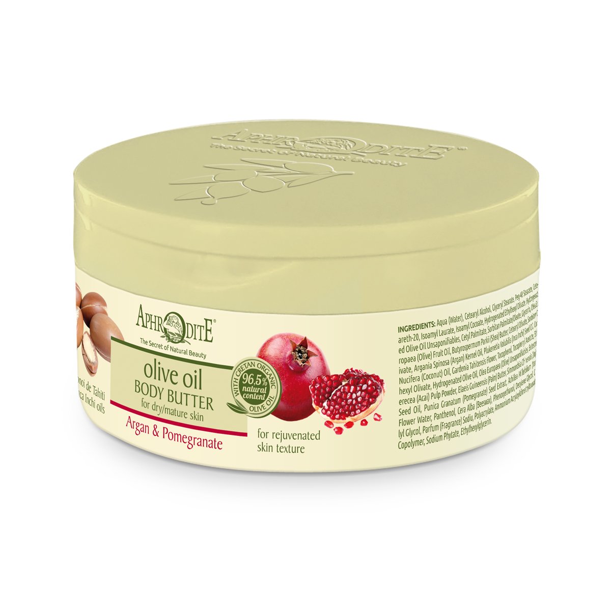 Aphrodite Body Butter - Certified Organic Olive Oil & Pomegranate