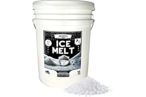 HOME AND COUNTRY USA Rock Salt Ice Melt Pail Effective to -25°F, Eco-Friendly De-Icer, Optimal Granule Size for Quick Melting, Ideal for Driveways, Walkways, and Entryways (8 lb)
