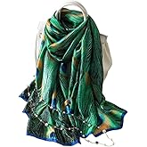 First Choose Silk Feeling Long Satin Scarf Fashion Beach Scarf Shawl Check Style Sunscreen Shawls Wraps-Lightweight Pattern