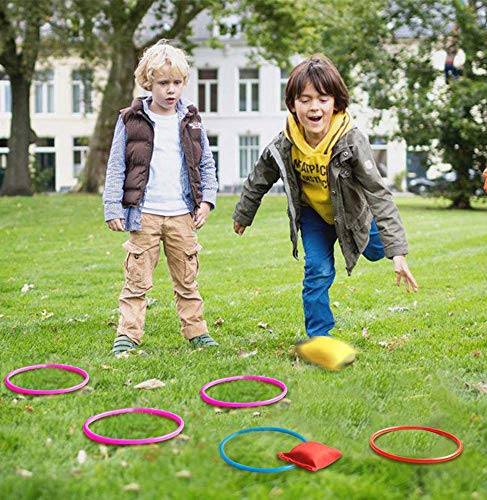 HRLORKC Plastic Ring Toss Game Set Rings for Ring Toss for Kids Outdoor Games Plastic Carnival Rings Carnival Games for Carnival Party and Parent-Child Games (32 pcs)
