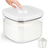 TBMAXS Airtight Rice Container 10 Lbs, Clear Plastic Food Storage Container Bin For Flour Sugar, Dry Food Holder with Easy Locking Lid for Kitchen Pantry Organization and Storage