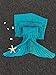 YiZYiF Mermaid Tail Blanket Handmade Crochet Cozy Soft Sleeping Bag For Kids Adult Teen (Blue)