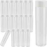 PINGEUI 20 Pack 12 OZ (350 ml) Clear Plastic Juice Bottles with White Lids, Reusable Sensory Bottles for Storing Smoothie, Juice