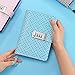 JunShop Lattice Locking Journal Diary Loose Leaf Password Diary A6 PU Leather Journal Secret Diary with Lock Lined Combination Lock Journal Diary (Blue)