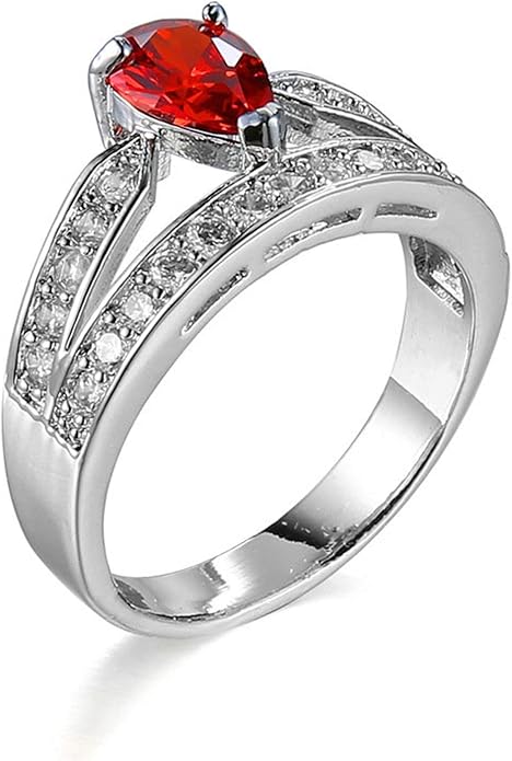 Daesar Anelli di Matrimonio Oro Bianco 18K, Anello di Fidanzamento Anello Uomo Zaffiro 1ct