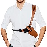 Adjustable Shoulder Holster for Men Universal Gun Holsters for Concealed Carry Leather Chest Holster with 7 Spare Bullet Holes Fits 1911, Glock 17/19/23, and Most Pistols (Right Hand Use)