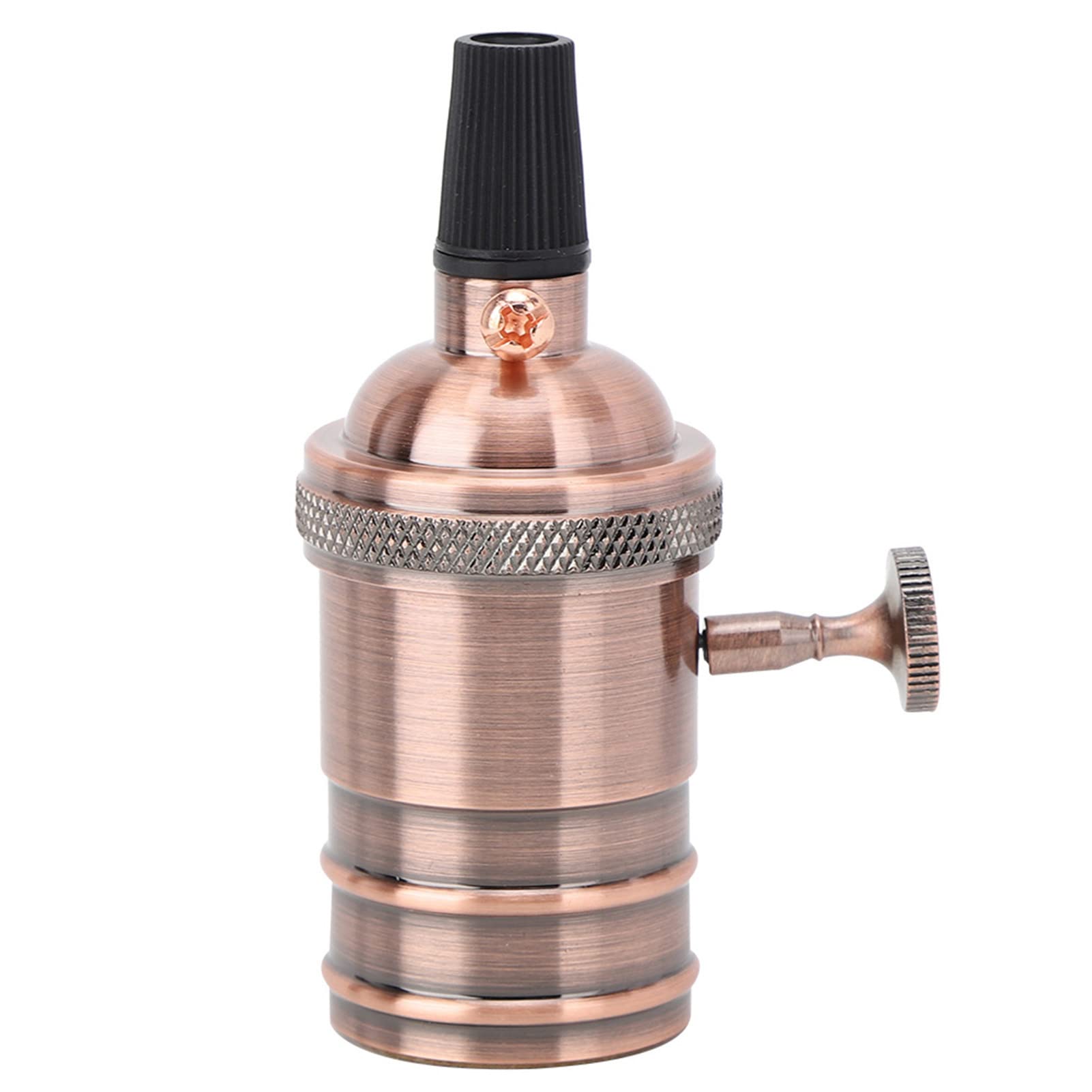 E27 Light Socket 110~130V Vintage Ceiling Light Wall Lamp Bulb Holder Socket with Switch for Home Office Lighting and Decoration(Red bronze)