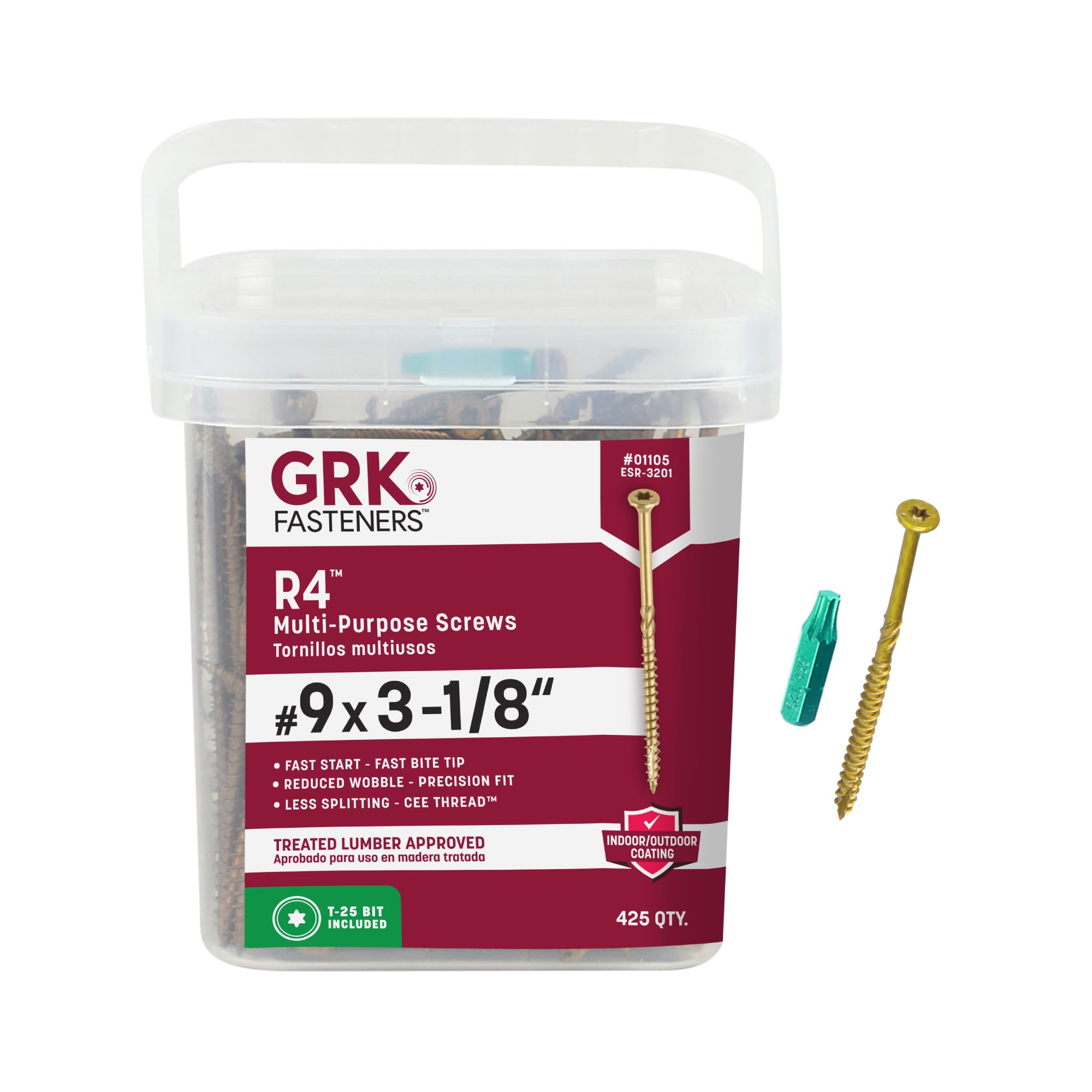GRK R4 ProPak Multipurpose Screws, 9 by 3-1/8-Inch, 425-Count by GRK