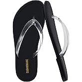 CUSHIONAIRE Surf Flip Flop Sandals for Women with Flexible Sole and Soft Jelly Strap, Lightweight Casual Slides