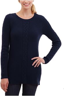 NAUTICA WOMENS SINGLE CABLE KNIT TUNIC 