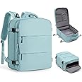 Large Travel Backpack Carry on Flight Approved Mochila De Viaje Carry on Backpack for Airplanes Spirit Airlines Personal Item Bag 18x14x8 Inches Travel Bag Traveling Backpack for Women Men Light Blue