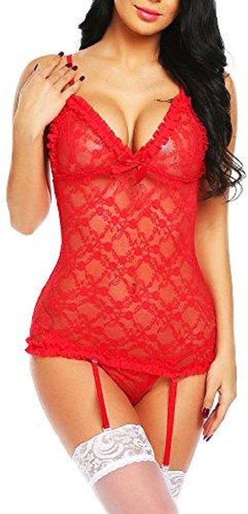 new blue eyes Woman Babydoll Chemise Sleepwear Lingerie Nightwear with Panty no stoking