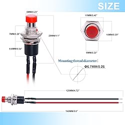 Twidec/10Pcs 1A 250V AC 2 Pins SPST Red and Green